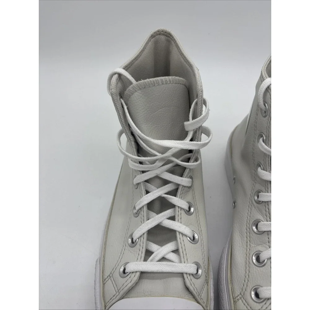 Cream Converse Chuck Taylor All Star High Top Lift Platform Leather Women 9